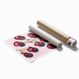 Extra large rolled print featuring a colorful assortment of fruits and flowers.