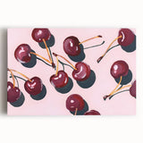 Black and white canvas of assorted fruits, ideal for kitchen wall art.