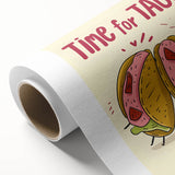 Art Deco style poster featuring colorful geometric shapes on a rolled canvas, ideal for nursery wall art.