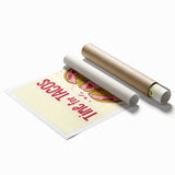 Extra large rolled print featuring a floral art design in pastel shades, ideal for classy bathroom wall art.