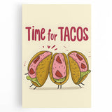 Large black and white stretched canvas featuring a stylized coffee cup and saucer, ideal for kitchen wall art.