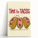 Black and white stretched canvas featuring a vintage food-inspired design, ideal for kitchen wall art.