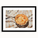 Extra large framed abstract art print of colorful pastries, textured on canvas, ideal for living room decor.