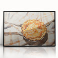 Large abstract wall art featuring assorted pastries in a mid-century modernist style, framed in black acrylic.