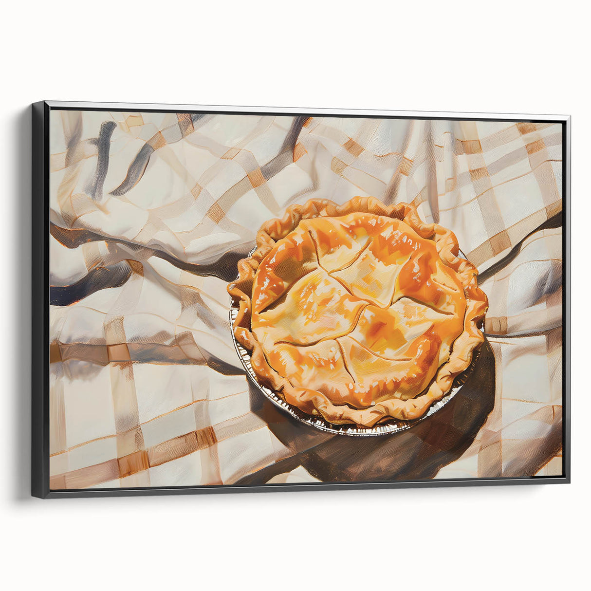 Black and white framed canvas featuring a vintage poster art style of assorted pastries, ideal for bedroom wall decor.