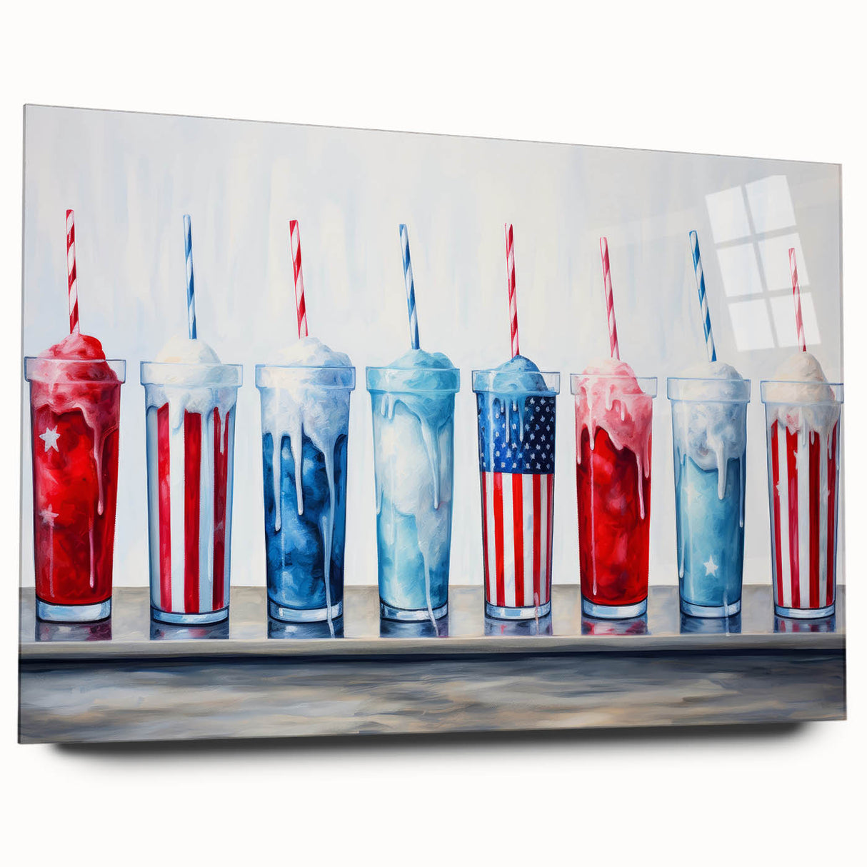 Patriotic Ice Cream Drinks - 4th of July Beverage Wall Art