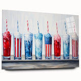 Patriotic Ice Cream Drinks - 4th of July Beverage Wall Art