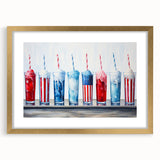 Patriotic Ice Cream Drinks - 4th of July Beverage Wall Art