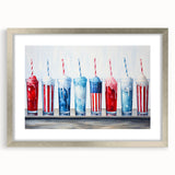 Patriotic Ice Cream Drinks - 4th of July Beverage Wall Art