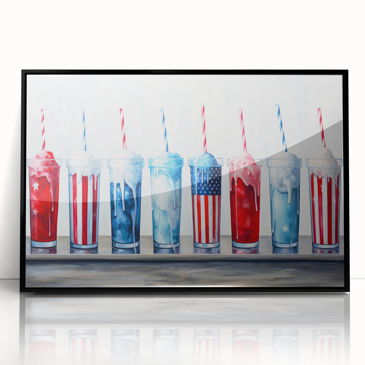 Patriotic Ice Cream Drinks - 4th of July Beverage Wall Art