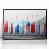 Patriotic Ice Cream Drinks - 4th of July Beverage Wall Art