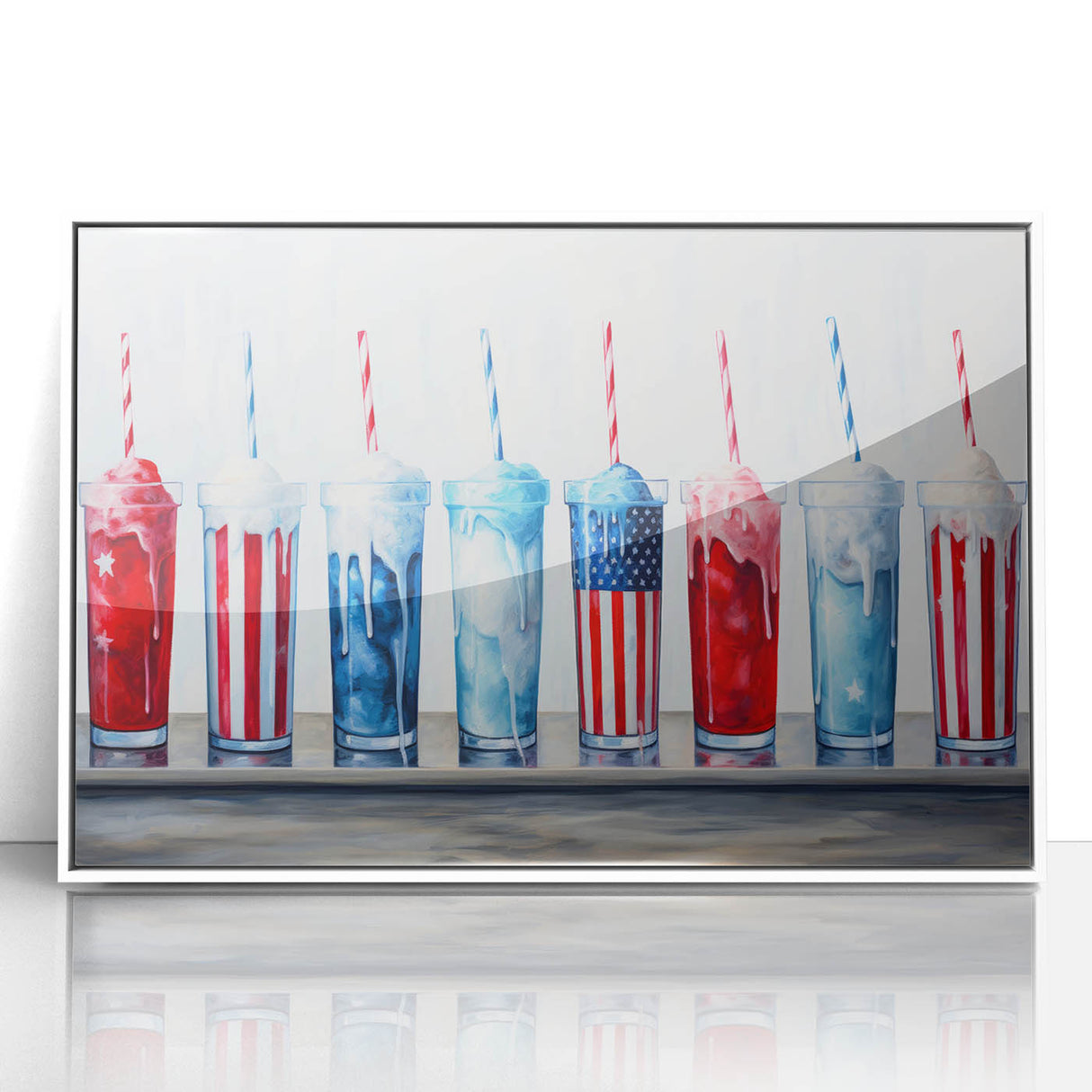 Patriotic Ice Cream Drinks - 4th of July Beverage Wall Art