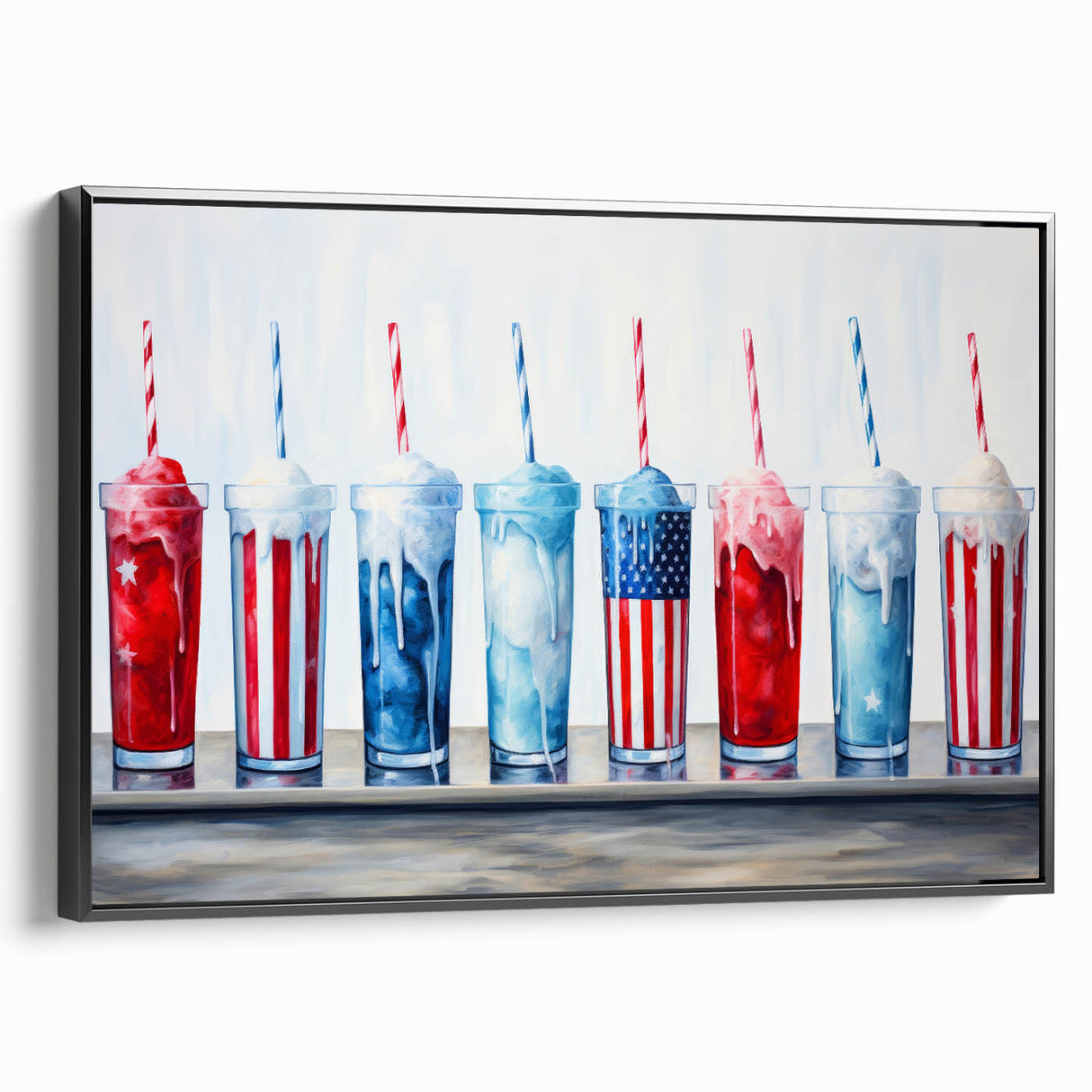 Patriotic Ice Cream Drinks - 4th of July Beverage Wall Art