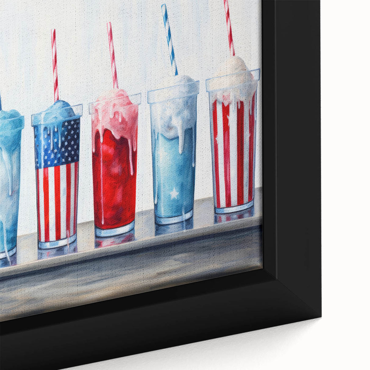 Patriotic Ice Cream Drinks - 4th of July Beverage Wall Art