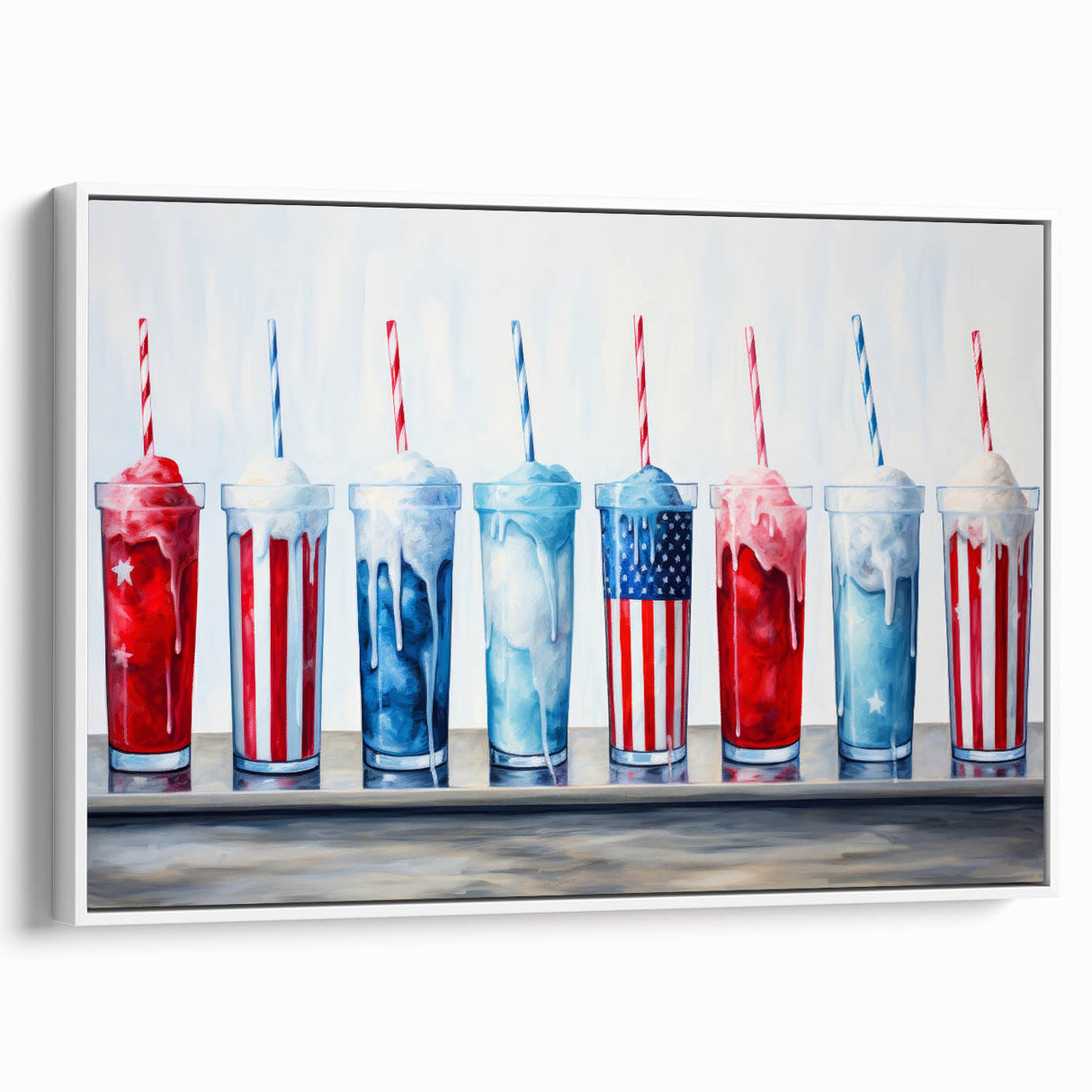 Patriotic Ice Cream Drinks - 4th of July Beverage Wall Art