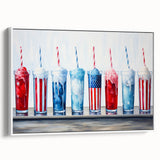 Patriotic Ice Cream Drinks - 4th of July Beverage Wall Art