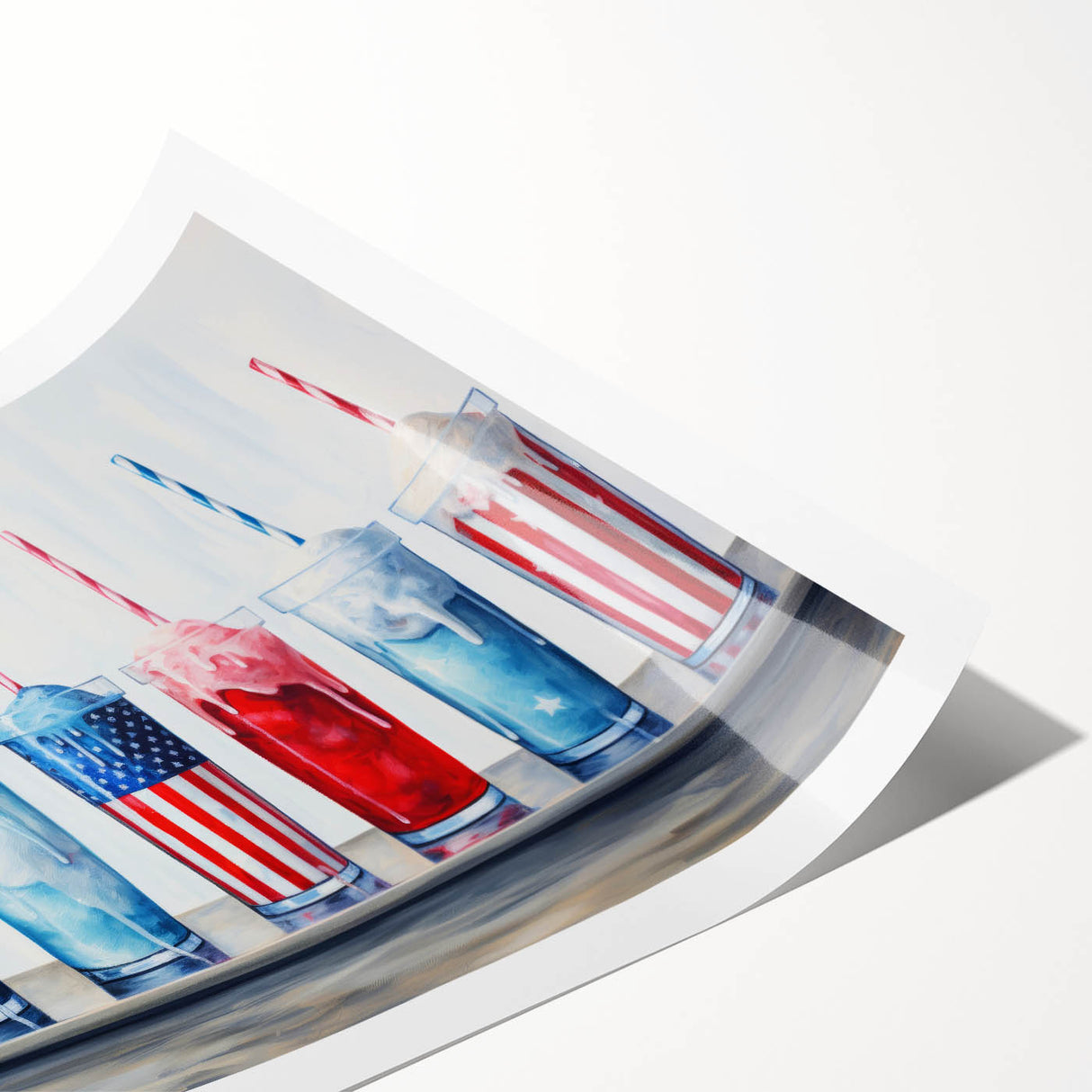 Patriotic Ice Cream Drinks - 4th of July Beverage Wall Art