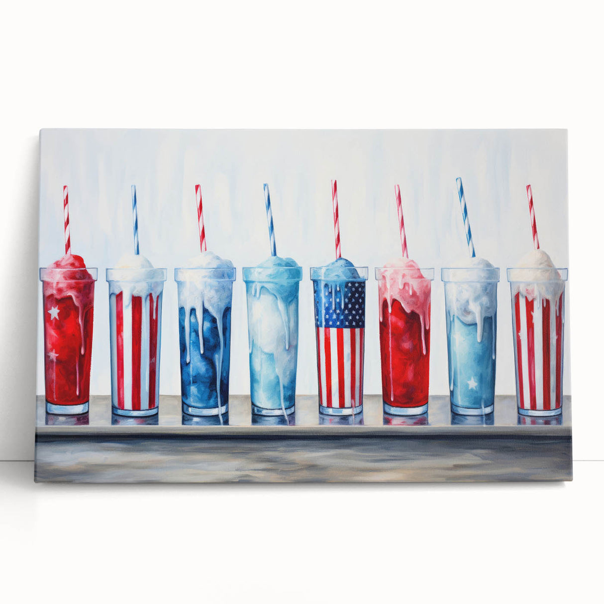 Patriotic Ice Cream Drinks - 4th of July Beverage Wall Art