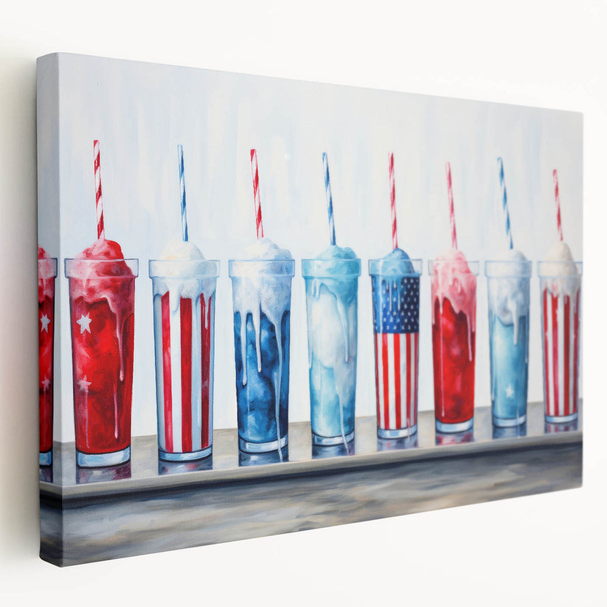 Patriotic Ice Cream Drinks - 4th of July Beverage Wall Art