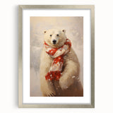 Festive Polar Bear – Cozy Christmas Art Prints