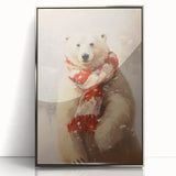 Festive Polar Bear – Cozy Christmas Art Prints
