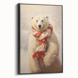 Festive Polar Bear – Cozy Christmas Art Prints