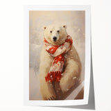 Festive Polar Bear – Cozy Christmas Art Prints