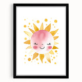 Smiling Sun Girls Room Wall Art – Cheerful Nursery Print