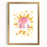 Smiling Sun Girls Room Wall Art – Cheerful Nursery Print