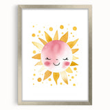 Smiling Sun Girls Room Wall Art – Cheerful Nursery Print