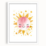Smiling Sun Girls Room Wall Art – Cheerful Nursery Print