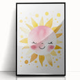 Smiling Sun Girls Room Wall Art – Cheerful Nursery Print