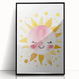 Smiling Sun Girls Room Wall Art – Cheerful Nursery Print