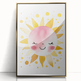 Smiling Sun Girls Room Wall Art – Cheerful Nursery Print