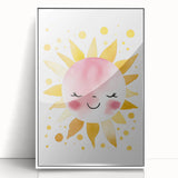 Smiling Sun Girls Room Wall Art – Cheerful Nursery Print