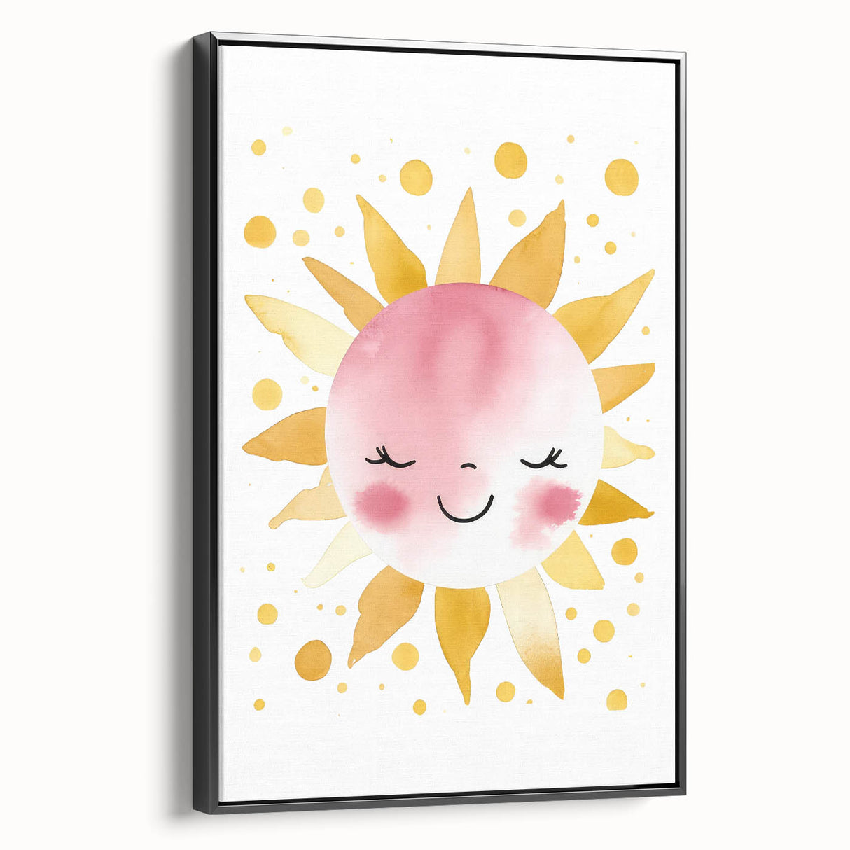 Smiling Sun Girls Room Wall Art – Cheerful Nursery Print