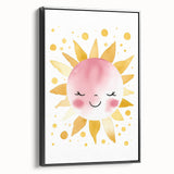 Smiling Sun Girls Room Wall Art – Cheerful Nursery Print