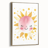 Smiling Sun Girls Room Wall Art – Cheerful Nursery Print