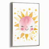 Smiling Sun Girls Room Wall Art – Cheerful Nursery Print