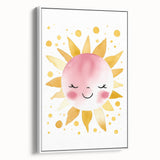Smiling Sun Girls Room Wall Art – Cheerful Nursery Print