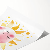 Smiling Sun Girls Room Wall Art – Cheerful Nursery Print