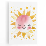 Smiling Sun Girls Room Wall Art – Cheerful Nursery Print