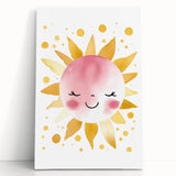 Smiling Sun Girls Room Wall Art – Cheerful Nursery Print