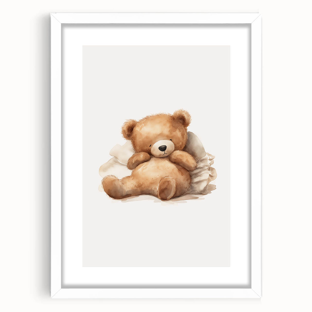Relaxed Teddy Bear Nursery Wall Art – Baby Room Decor & Prints