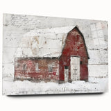 Landscape barn wall art displayed in acrylic glass, showcasing vibrant colors and fine details from a side view, perfect for rustic home decor enthusiasts.