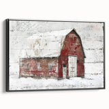 Framed black canvas wall art featuring a serene landscape design, showcasing soft hues of green and blue, ideal for adding a calming touch to home decor.