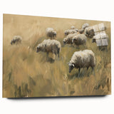 Acrylic glass landscape artwork showcasing a vibrant scene with rich colors, displayed in a side view without pins, ideal for modern home decor.