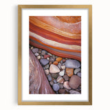 Framed desert landscape artwork with a gold mat, showcasing vibrant colors and intricate details, ideal for enhancing home decor in modern settings.