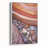 Framed canvas artwork depicting a vibrant desert landscape, showcasing warm earth tones and intricate details, perfect for enhancing any modern home decor.