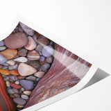 Desert landscape rolled canvas print showcasing warm tones of orange and yellow, featuring a serene sunset over sand dunes, elegantly packaged in a protective tube.